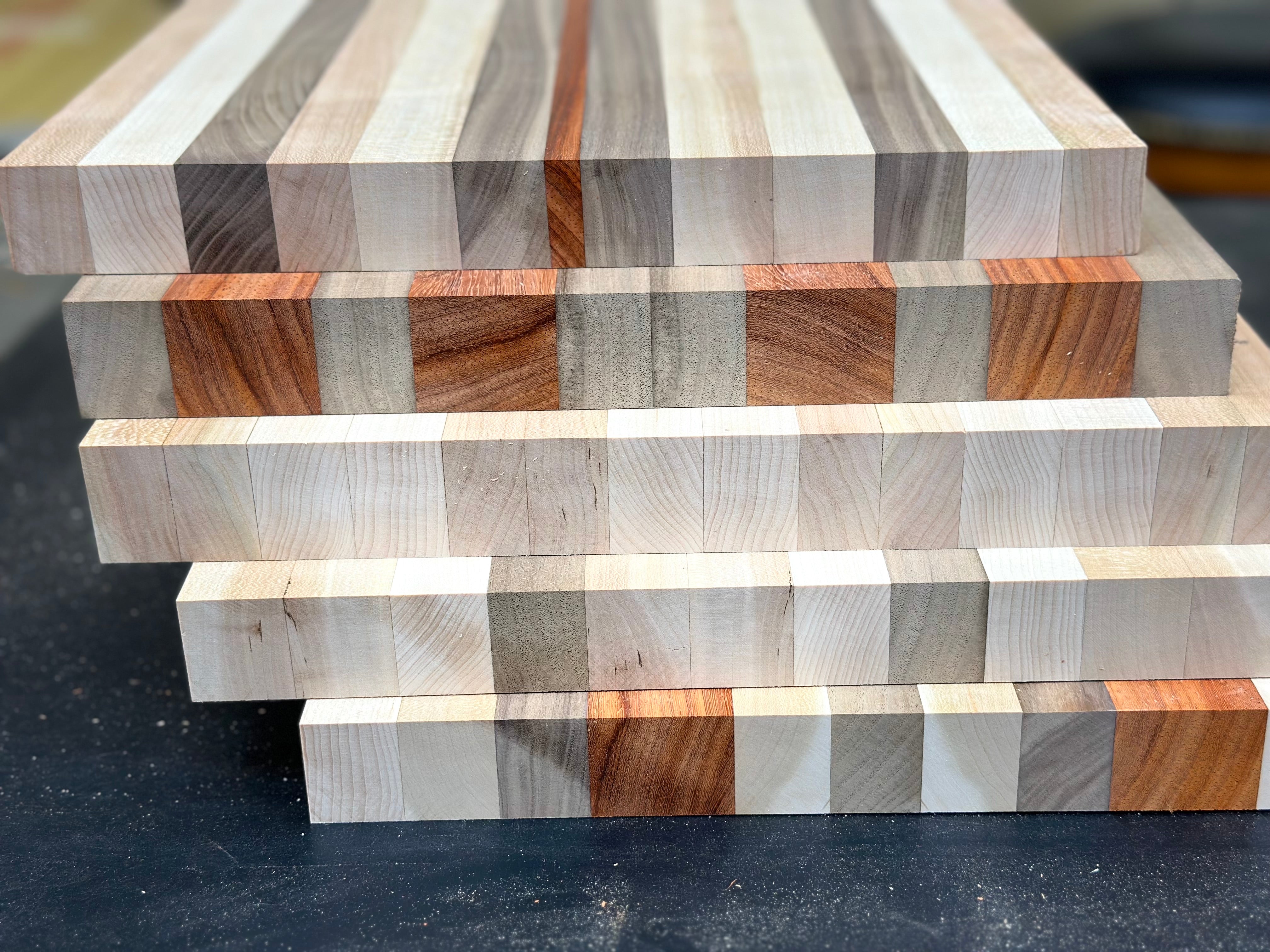 Stack of Cutting Boards waiting to be finished.