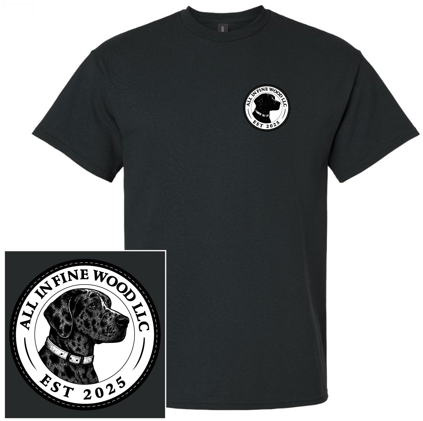 All In Fine Wood Black and White Patch Shirt