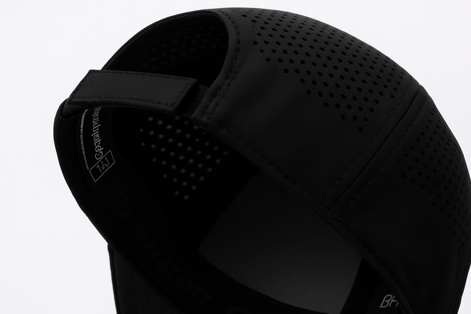 Black perforated cap detail