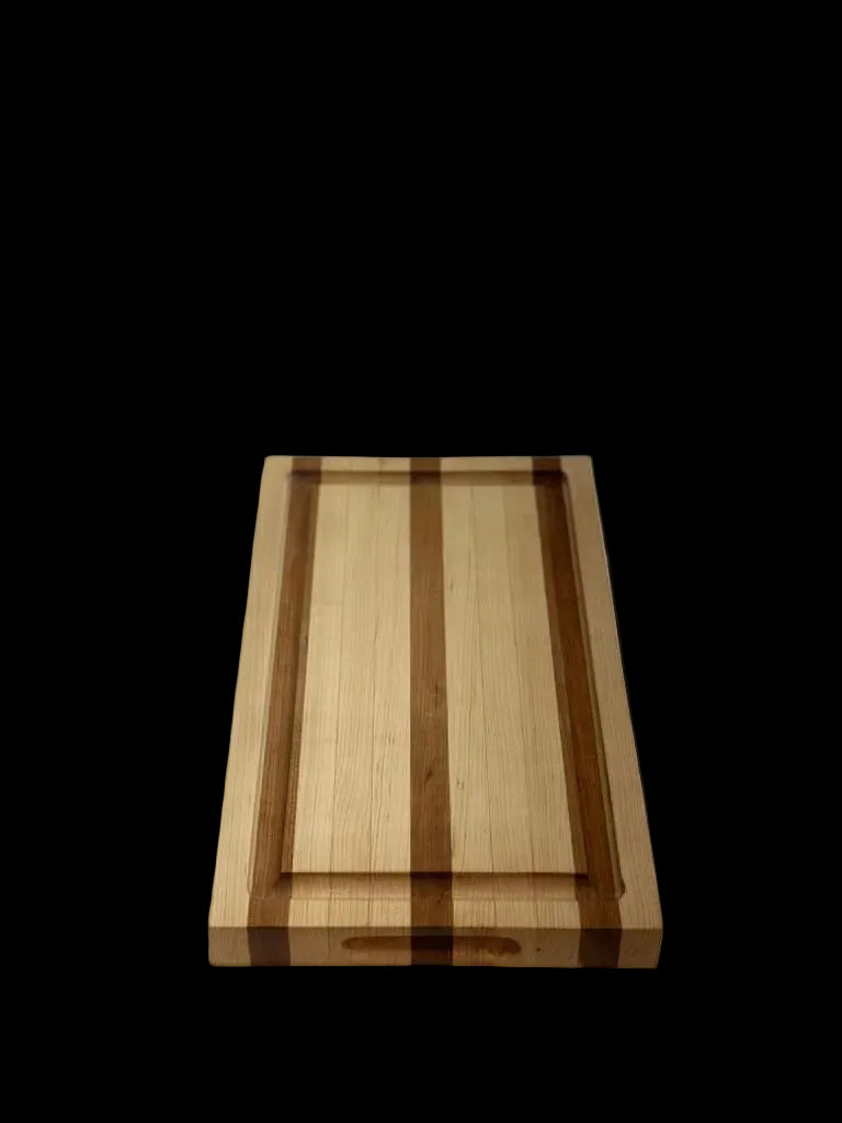 Edge grain cutting board walnut and maple.